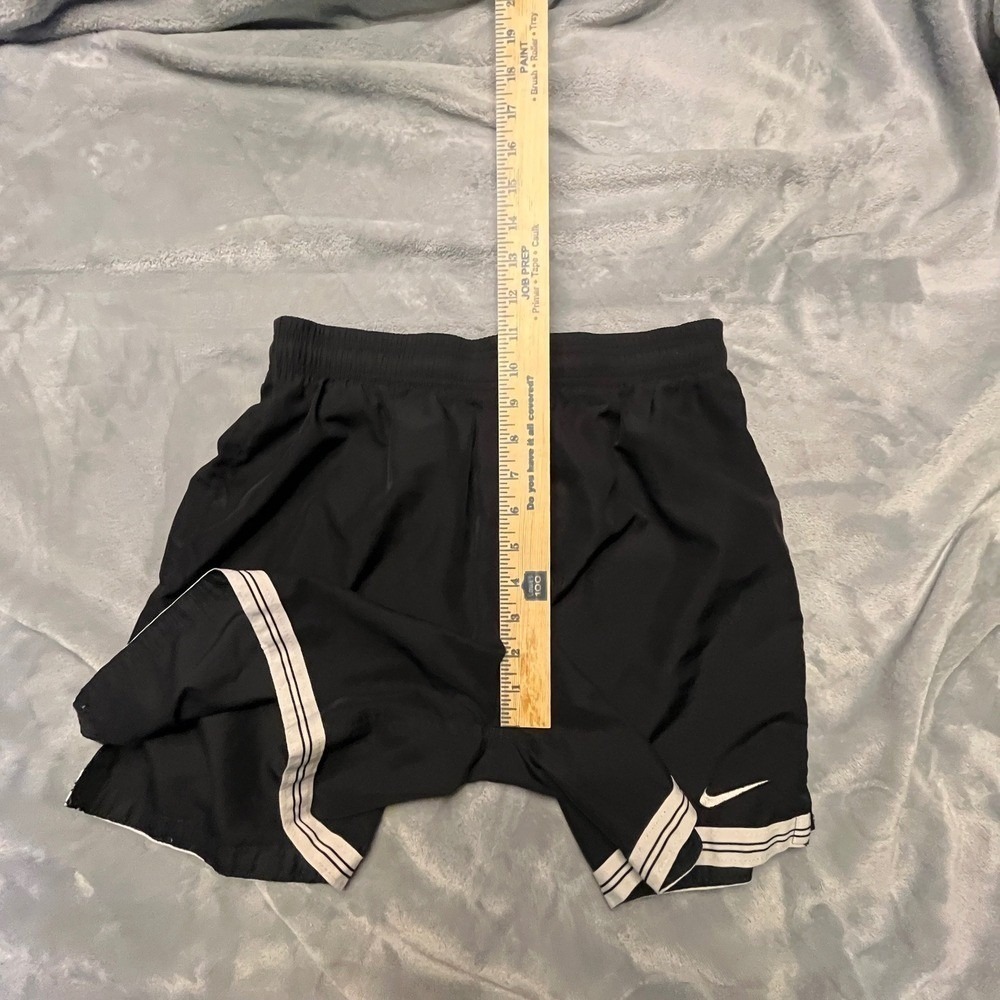 VTG Nike Mens XL Black Athletic Shorts 90s Y2K Stripe Gym Running Gym Coach - Picture 6 of 10